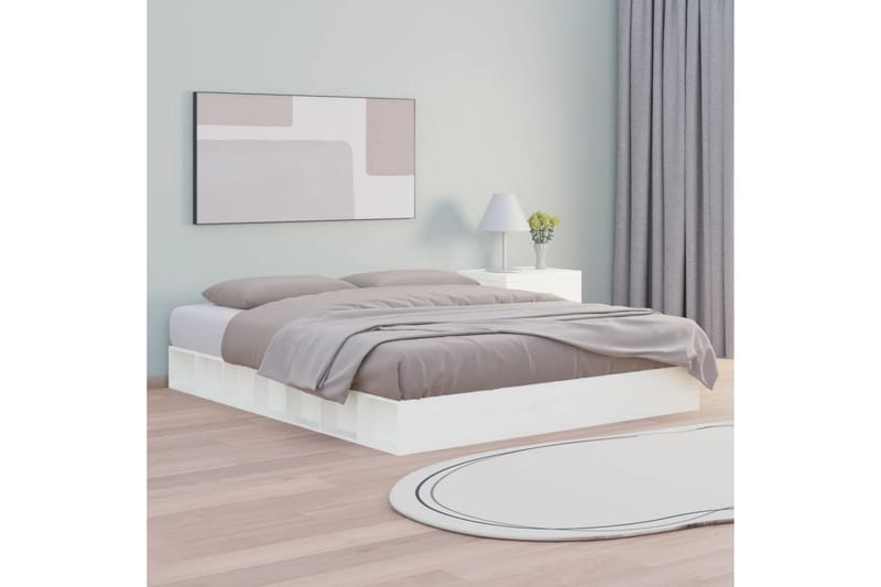 beBasic Sengeramme hvit 150x200 cm 5FT King Size heltre - Hvit - Sengeramme & sengestamme