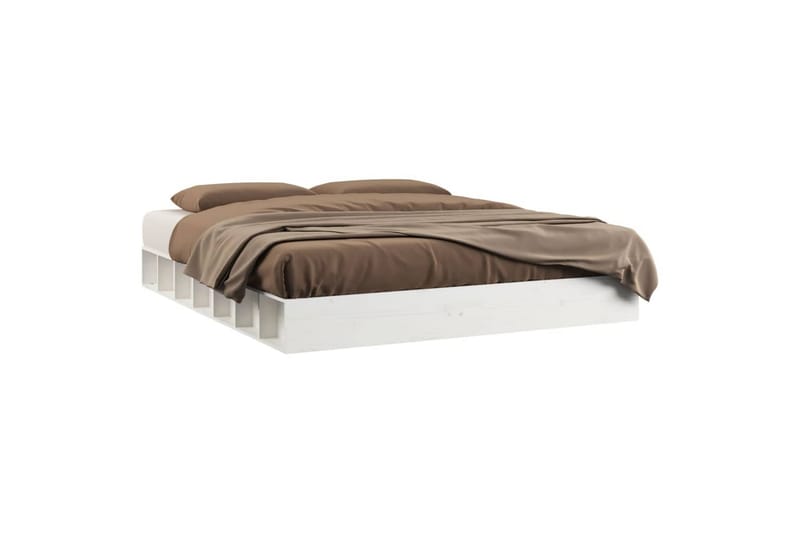 beBasic Sengeramme hvit 150x200 cm 5FT King Size heltre - Hvit - Sengeramme & sengestamme