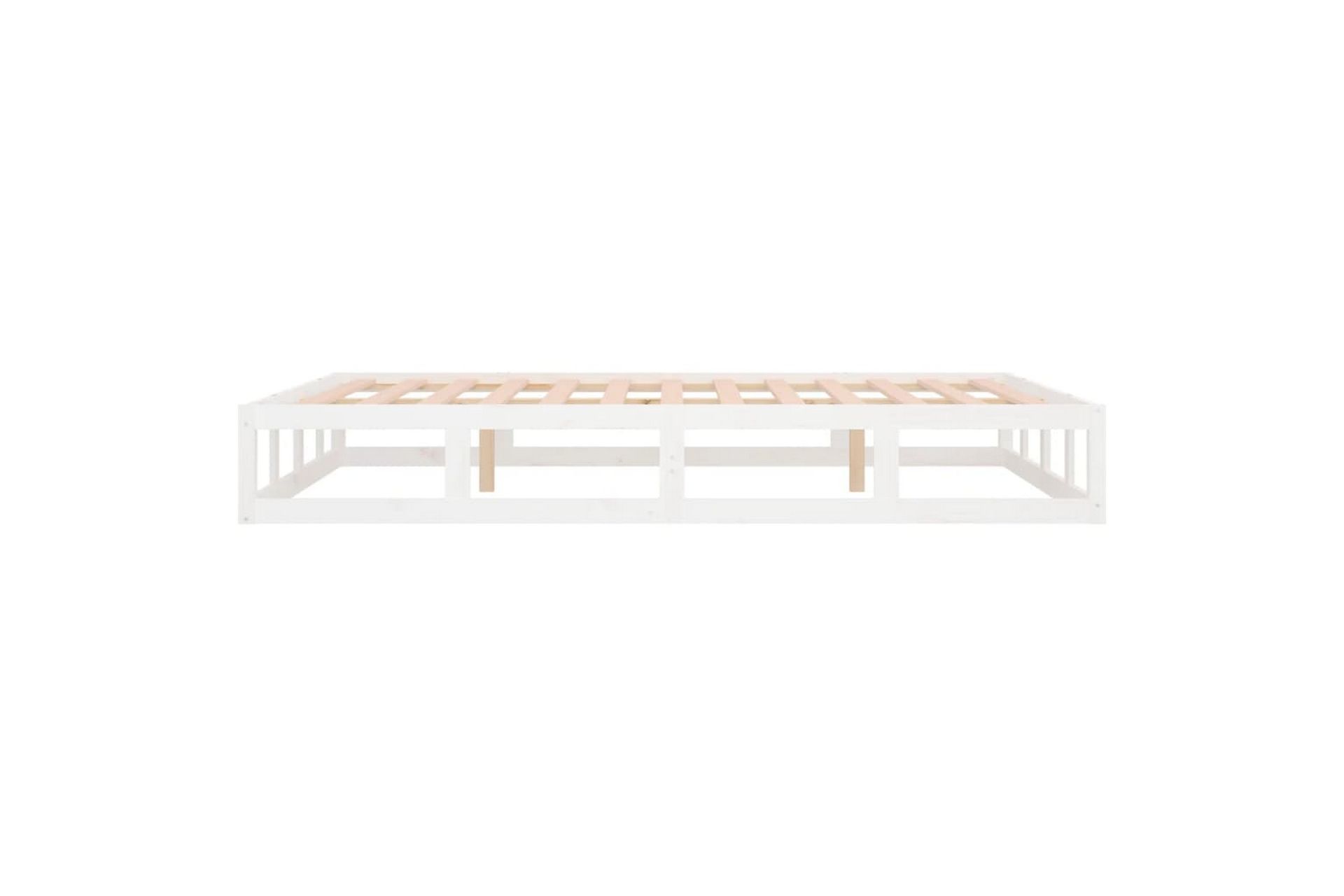 beBasic Sengeramme hvit 200x200 cm heltre - Hvit - Møbler - Senger - Sengeramme & sengestamme