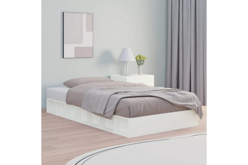 beBasic Sengeramme hvit 75x190 cm 2FT6 Small Single heltre - Hvit - Møbler - Senger - Sengeramme & sengestamme