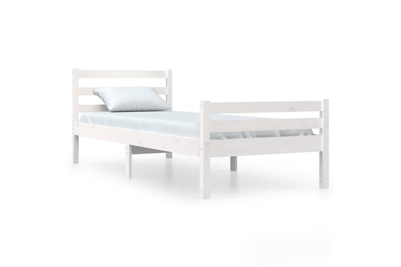 beBasic Sengeramme hvit heltre 100x200 cm - Hvit - Møbler - Senger - Sengeramme & sengestamme