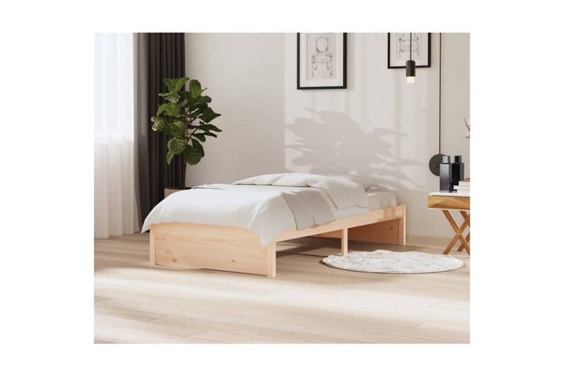 beBasic Sengeramme hvit heltre 100x200 cm - Hvit - Møbler - Senger - Sengeramme & sengestamme
