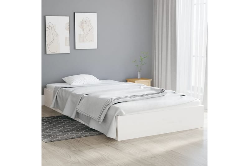 beBasic Sengeramme hvit heltre 100x200 cm - Hvit - Møbler - Senger - Sengeramme & sengestamme