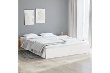 beBasic Sengeramme hvit heltre 120x190 cm 4FT Small Double - Hvit - Møbler - Senger - Sengeramme & sengestamme