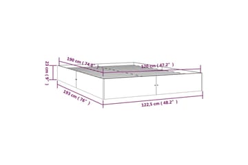 beBasic Sengeramme hvit heltre 120x190 cm 4FT Small Double - Hvit - Møbler - Senger - Sengeramme & sengestamme