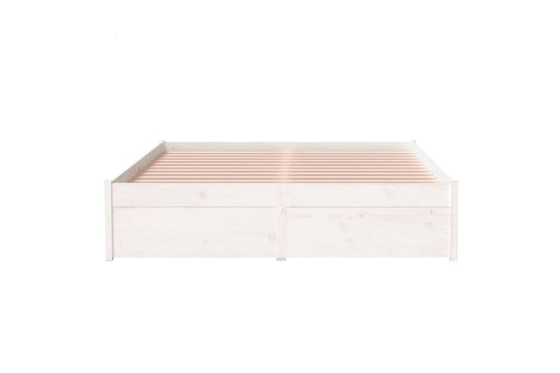 beBasic Sengeramme hvit heltre 120x190 cm grå 4FT Small Double - Hvit - Møbler - Senger - Sengeramme & sengestamme