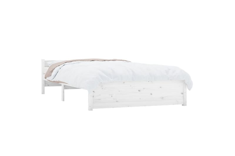 beBasic Sengeramme hvit heltre 120x190 cm grå 4FT Small Double - Hvit - Møbler - Senger - Sengeramme & sengestamme