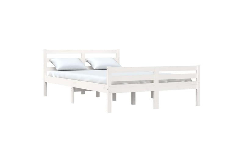 beBasic Sengeramme hvit heltre 135x190 cm 4FT6 Double - Hvit - Sengeramme & sengestamme