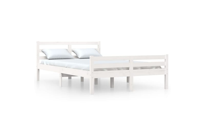 beBasic Sengeramme hvit heltre 135x190 cm 4FT6 Double - Hvit - Sengeramme & sengestamme