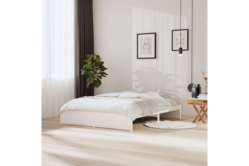 beBasic Sengeramme hvit heltre 160x200 cm - Hvit - Møbler - Senger - Sengeramme & sengestamme