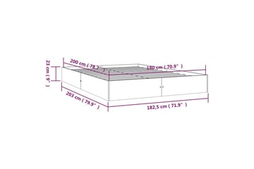 beBasic Sengeramme hvit heltre 180x200 cm 6FT Super King - Hvit - Møbler - Senger - Sengeramme & sengestamme