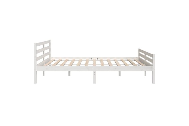 beBasic Sengeramme hvit heltre 200x200 cm - Hvit - Sengeramme & sengestamme