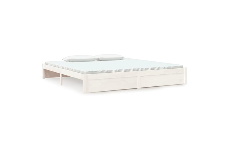 beBasic Sengeramme hvit heltre 200x200 cm - Hvit - Sengeramme & sengestamme