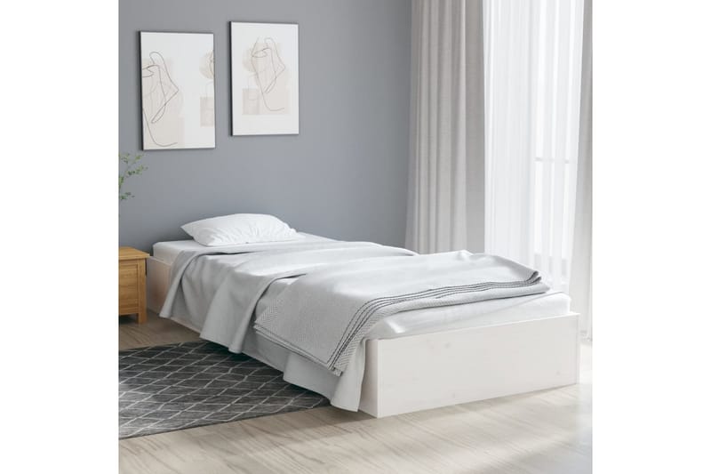 beBasic Sengeramme hvit heltre 90x190 cm 3FT Single - Hvit - Møbler - Senger - Sengeramme & sengestamme