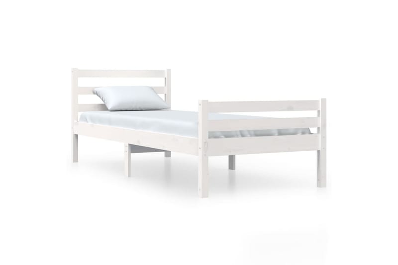 beBasic Sengeramme hvit heltre 90x200 cm - Hvit - Møbler - Senger - Sengeramme & sengestamme