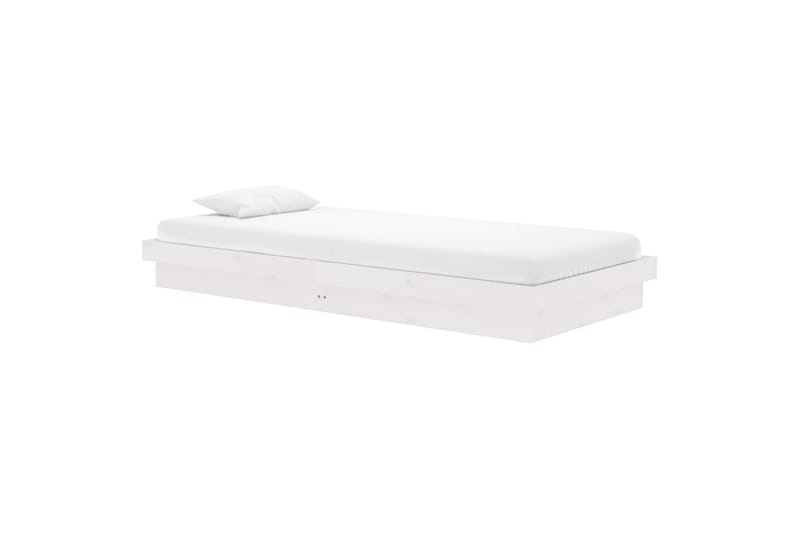 beBasic Sengeramme hvit heltre 90x200 cm - Hvit - Møbler - Senger - Sengeramme & sengestamme