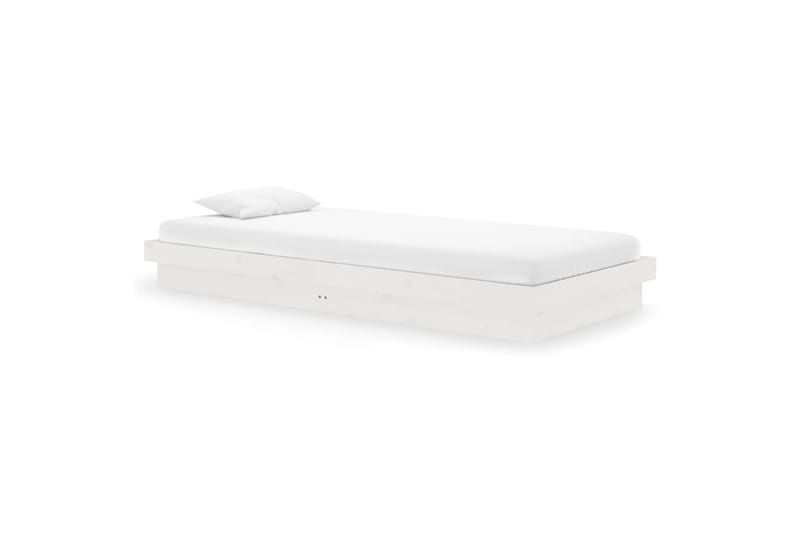 beBasic Sengeramme hvit heltre 90x200 cm - Hvit - Møbler - Senger - Sengeramme & sengestamme