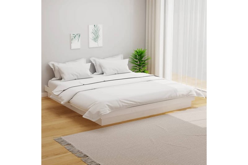 beBasic Sengeramme hvit heltre fru 160x200 cm - Hvit - Møbler - Senger - Sengeramme & sengestamme