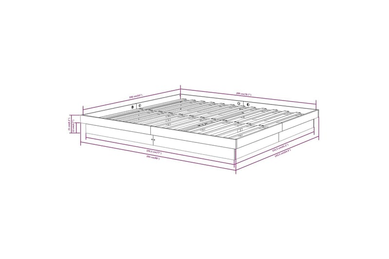 beBasic Sengeramme hvit heltre fru 160x200 cm - Hvit - Møbler - Senger - Sengeramme & sengestamme