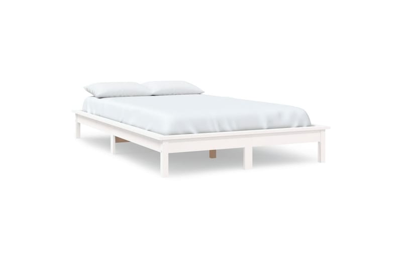 beBasic Sengeramme hvit heltre furu 135x190 cm 4FT6 Double - Hvit - Møbler - Senger - Sengeramme & sengestamme