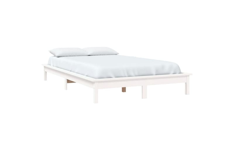 beBasic Sengeramme hvit heltre furu 135x190 cm 4FT6 Double - Hvit - Møbler - Senger - Sengeramme & sengestamme