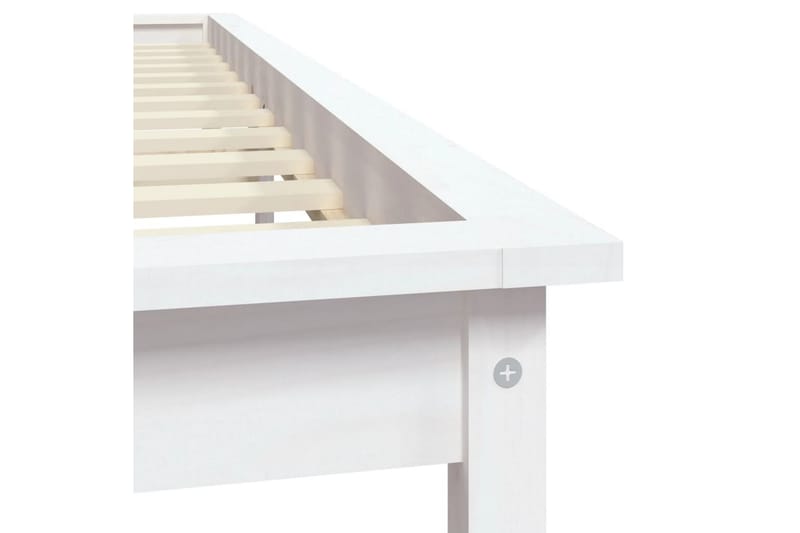 beBasic Sengeramme hvit heltre furu 140x190 cm - Hvit - Møbler - Senger - Sengeramme & sengestamme