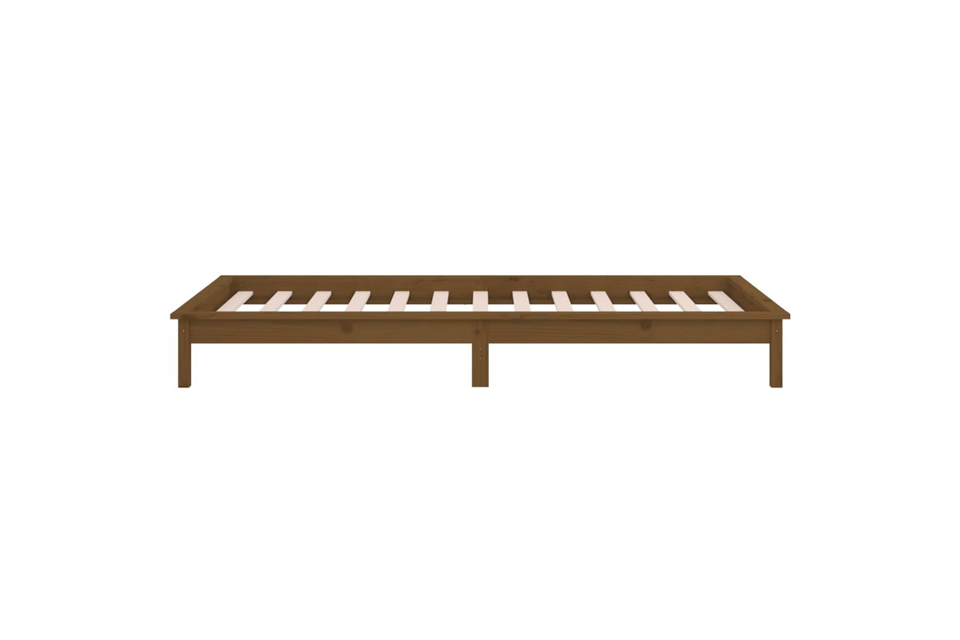 beBasic Sengeramme LED honningbrun 75x190cm 2FT6 liten enkel heltre - Brun - Møbler - Senger - Sengeramme & sengestamme