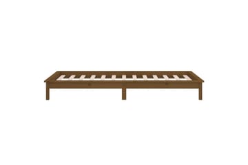beBasic Sengeramme LED honningbrun 75x190cm 2FT6 liten enkel heltre - Brun - Møbler - Senger - Sengeramme & sengestamme