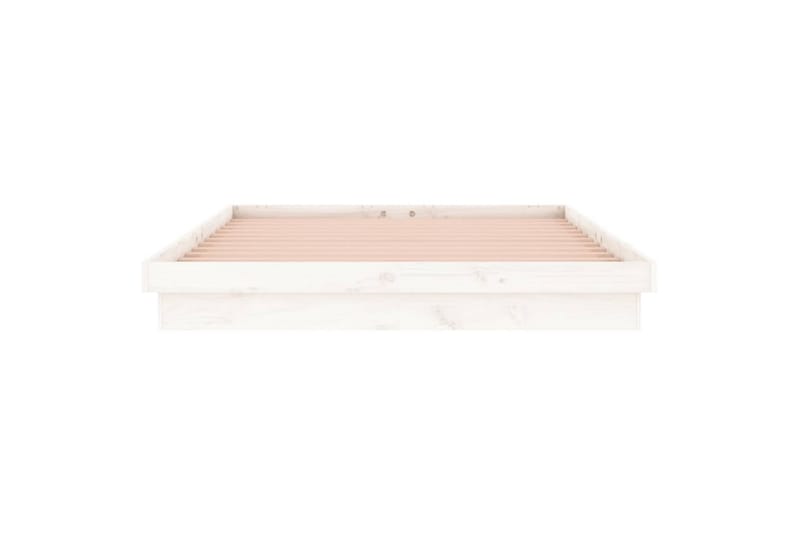 beBasic Sengeramme LED hvit 135x190 cm 4FT6 Double heltre - Hvit - Sengeramme & sengestamme