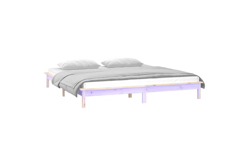 beBasic Sengeramme med LED 120x190 cm 4FT Small Double heltre - Brun - Sengeramme & sengestamme