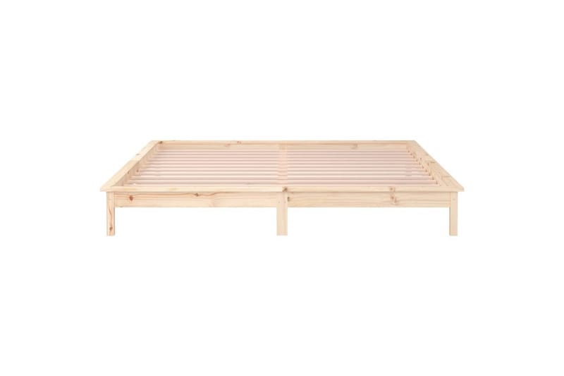 beBasic Sengeramme med LED 135x190 cm 4FT6 Double heltre - Brun - Møbler - Senger - Sengeramme & sengestamme