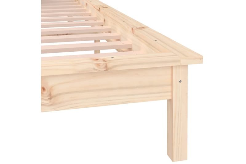 beBasic Sengeramme med LED 135x190 cm 4FT6 Double heltre - Brun - Møbler - Senger - Sengeramme & sengestamme
