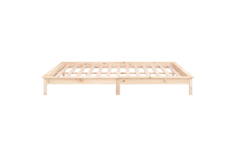 beBasic Sengeramme med LED 140x190 cm heltre - Brun - Møbler - Senger - Sengeramme & sengestamme