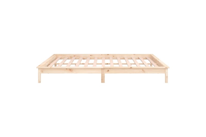 beBasic Sengeramme med LED 140x190 cm heltre - Brun - Sengeramme & sengestamme