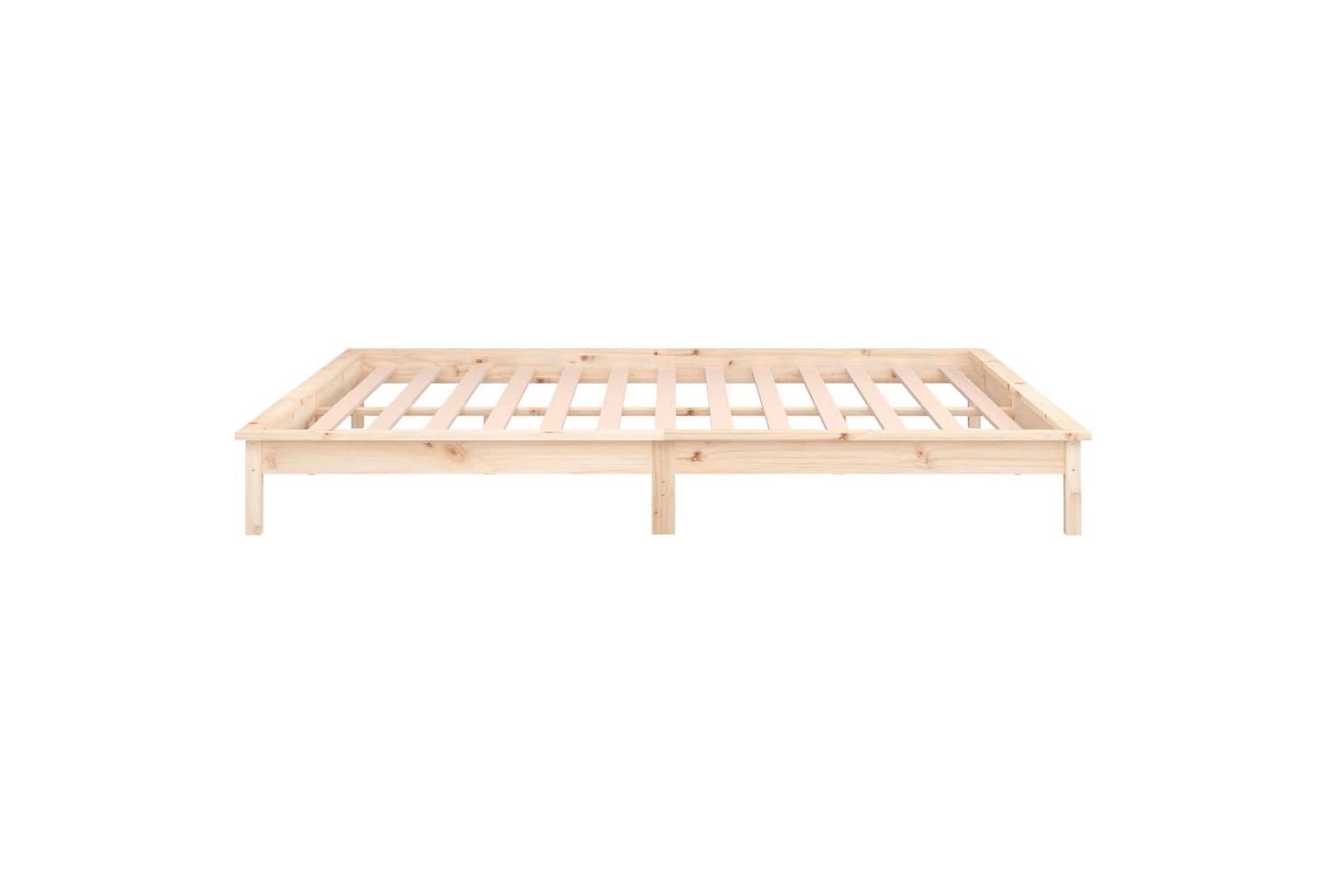 beBasic Sengeramme med LED 150x200 cm 5FT King Size heltre - Brun - Møbler - Senger - Sengeramme & sengestamme