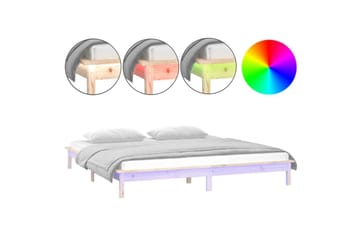 beBasic Sengeramme med LED 150x200 cm 5FT King Size heltre - Brun - Møbler - Senger - Sengeramme & sengestamme