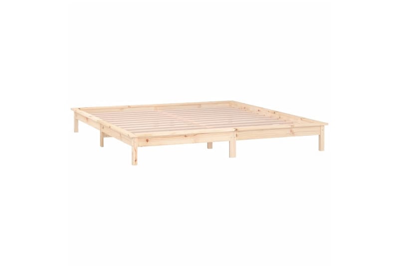 beBasic Sengeramme med LED 150x200 cm 5FT King Size heltre - Brun - Sengeramme & sengestamme