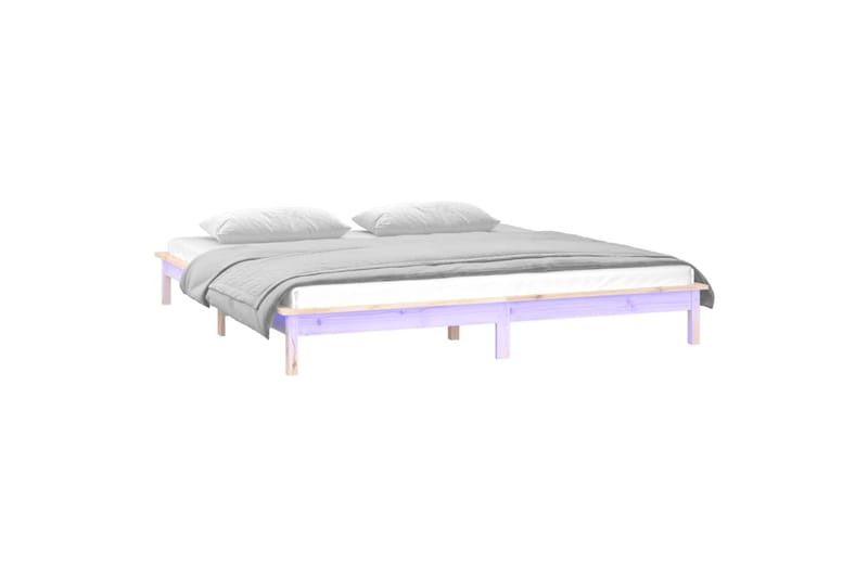 beBasic Sengeramme med LED 160x200 cm heltre - Brun - Møbler - Senger - Sengeramme & sengestamme