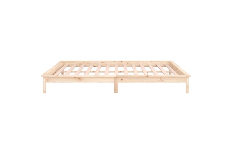 beBasic Sengeramme med LED 160x200 cm heltre - Brun - Møbler - Senger - Sengeramme & sengestamme