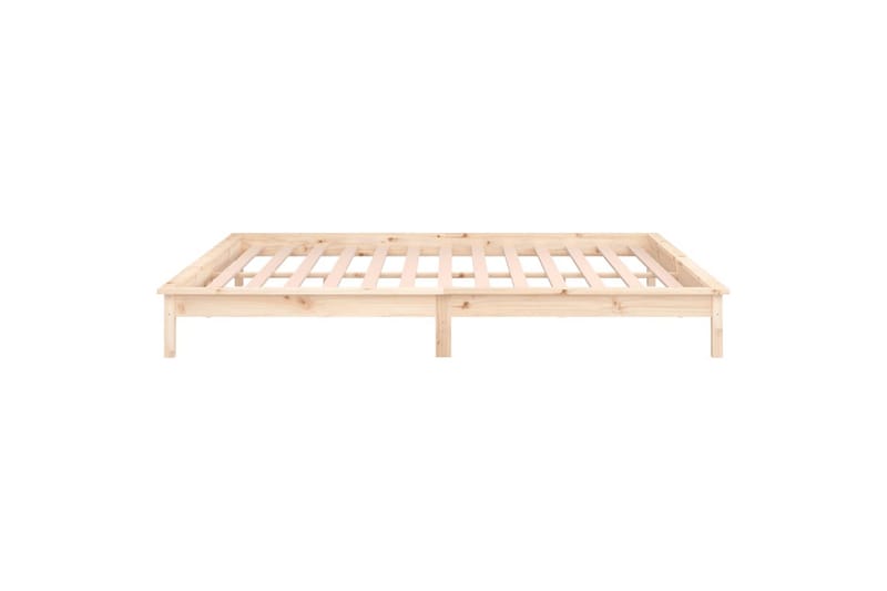 beBasic Sengeramme med LED 160x200 cm heltre - Brun - Sengeramme & sengestamme