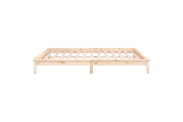 beBasic Sengeramme med LED 200x200 cm heltre - Brun - Møbler - Senger - Sengeramme & sengestamme