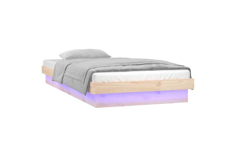 beBasic Sengeramme med LED 90x190 cm 3FT Single heltre - Brun - Sengeramme & sengestamme