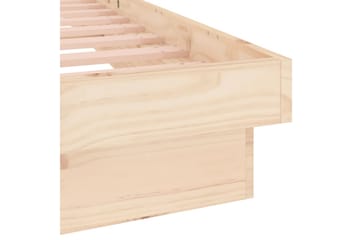 beBasic Sengeramme med LED 90x200 cm heltre - Brun - Møbler - Senger - Sengeramme & sengestamme