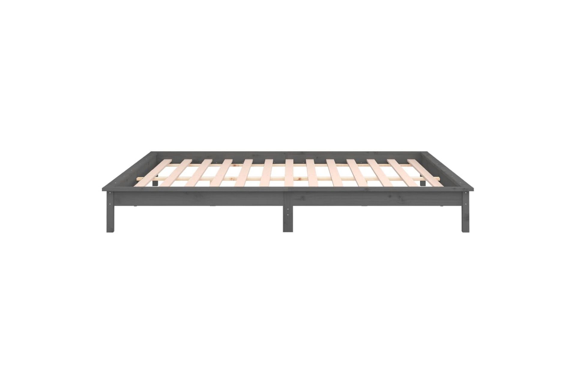 beBasic Sengeramme med LED grå 120x200 cm heltre - GrÃ¥ - Møbler - Senger - Sengeramme & sengestamme