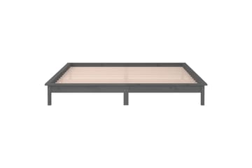 beBasic Sengeramme med LED grå 135x190 cm 4FT6 Double heltre - GrÃ¥ - Møbler - Senger - Sengeramme & sengestamme