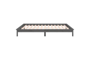 beBasic Sengeramme med LED grå 135x190 cm 4FT6 Double heltre - GrÃ¥ - Møbler - Senger - Sengeramme & sengestamme