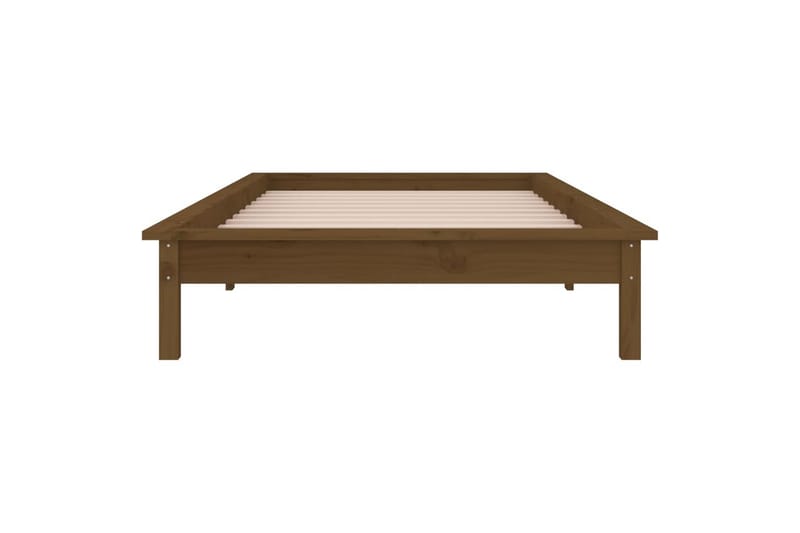 beBasic Sengeramme med LED honningbrun 90x190 cm 3FT Single heltre - Brun - Sengeramme & sengestamme