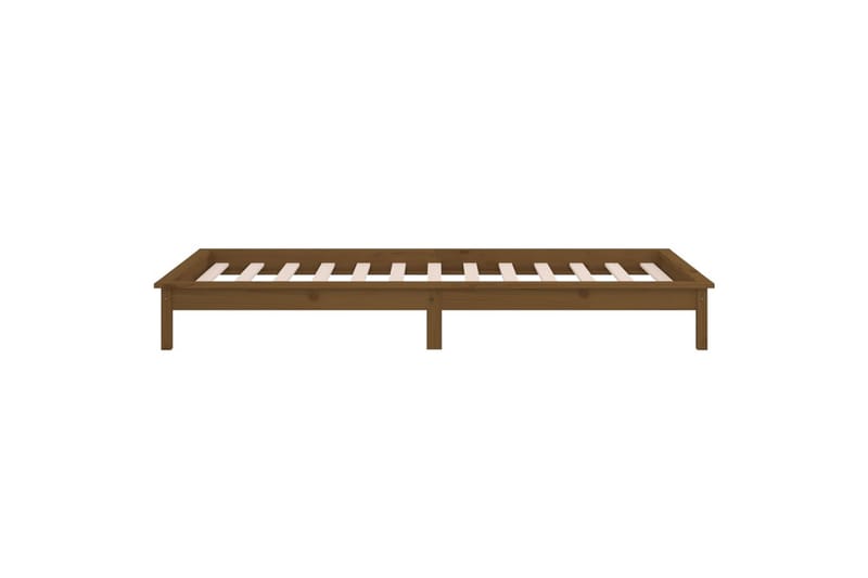 beBasic Sengeramme med LED honningbrun 90x190 cm 3FT Single heltre - Brun - Møbler - Senger - Sengeramme & sengestamme