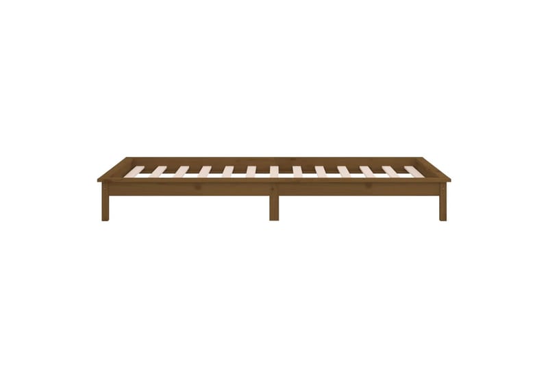 beBasic Sengeramme med LED honningbrun 90x200 cm heltre - Brun - Møbler - Senger - Sengeramme & sengestamme