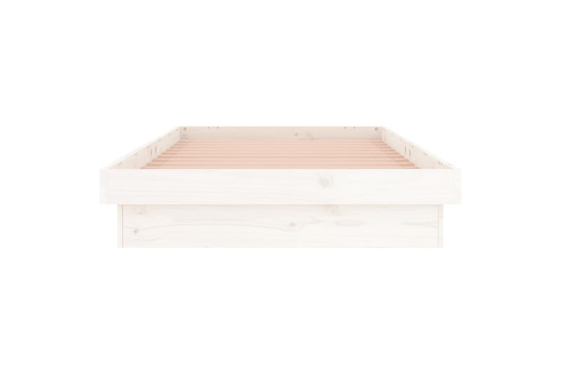 beBasic Sengeramme med LED hvit 100x200 cm heltre - Hvit - Møbler - Senger - Sengeramme & sengestamme